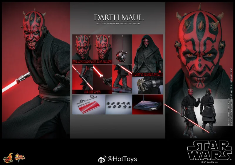 In Stock Hot Toys MMS748 Star Wars The Phantom Menace Darth Maul 1/6 Figure