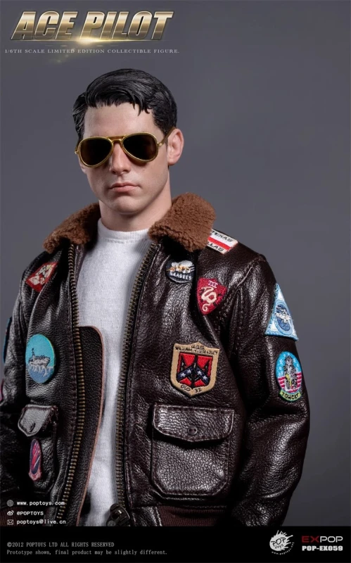 Pre-Sale POPTOYS EX059 1/6 ACE Pilot Mitchell The Gun Action Figure Jacket Ver.