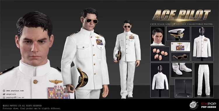 Pre-Sale POPTOYS EX060 1/6 ACE Pilot Mitchell The Gun Action Figure Uniform Ver.