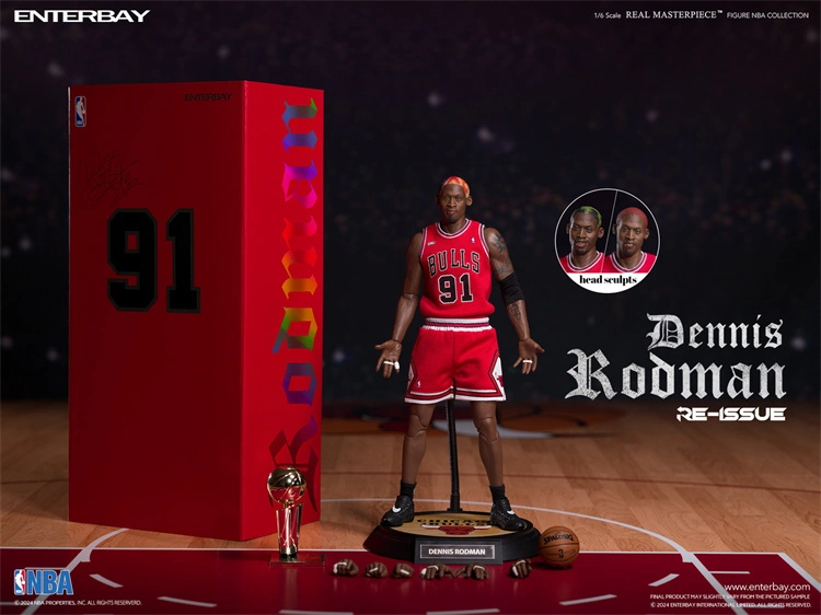 In Stock EB enterbay 1/6 RM-1059 Limited edition replica of NBA Dennis Rodman wax figure