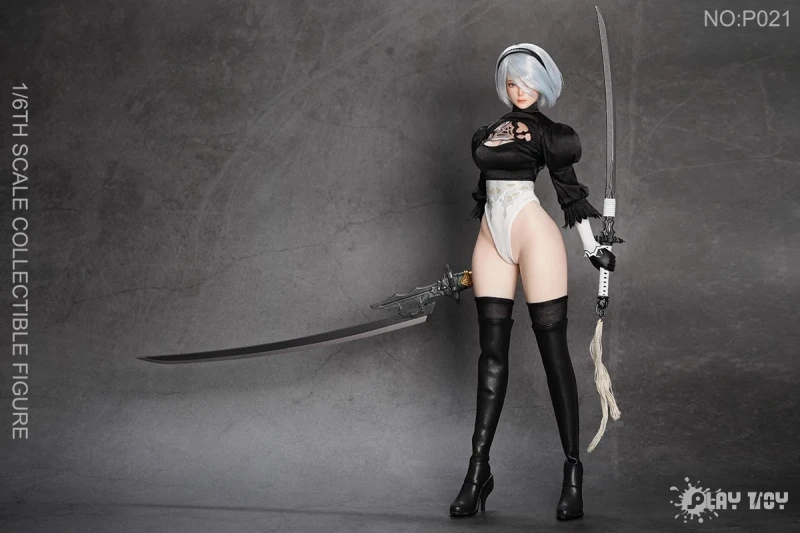 In Stock  PLAY TOY P021 1/6 Humanoid Robot 2B Collectible Action Figure Model