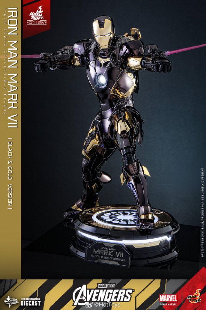 IN STOCK  HOT TOYS 1/6 MMS741D61 IRON MAN MK VII (MK 7) BLACK & GOLD