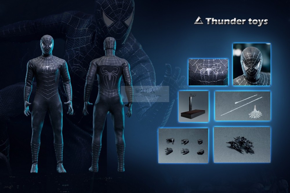 In Stock Thunder Toys TD2025A 1/6 Variant Black SpiderMan 12" Action Figure Male