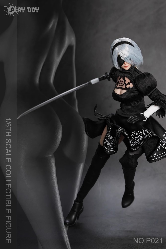 In Stock  PLAY TOY P021 1/6 Humanoid Robot 2B Collectible Action Figure Model