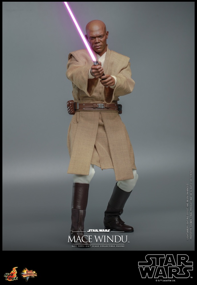 In Stock Hot Toys MMS681 Star Wars Episode II Attack of the Clones Mace Windu