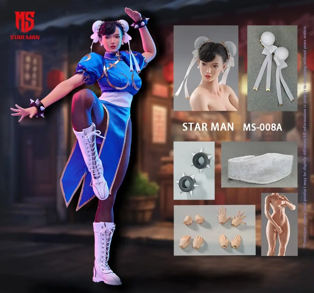Pre-Order STAR MAN MS-008 1/6 Female Fighter Chun-li Collectible Action Figure
