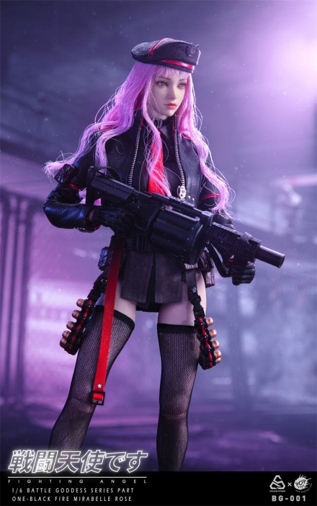 In Stock POPTOYS BG-001 1/6 Battle Angel Black Fire Mirabelle Rose Action Figure