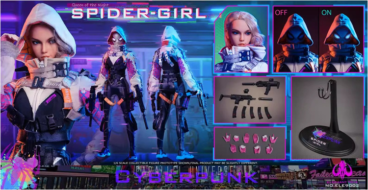 In Stock ELEPHANT TOYS ELE9002 1/6 Cyber Spider-Girl Collectible Action Figure