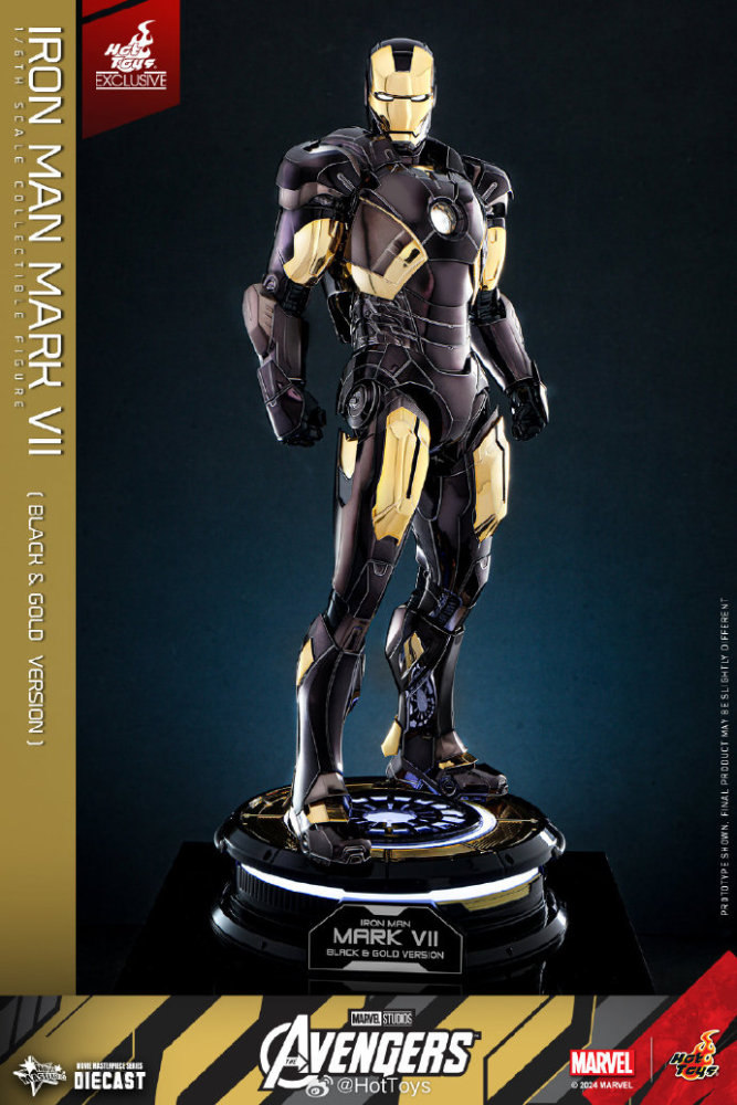 IN STOCK  HOT TOYS 1/6 MMS741D61 IRON MAN MK VII (MK 7) BLACK & GOLD