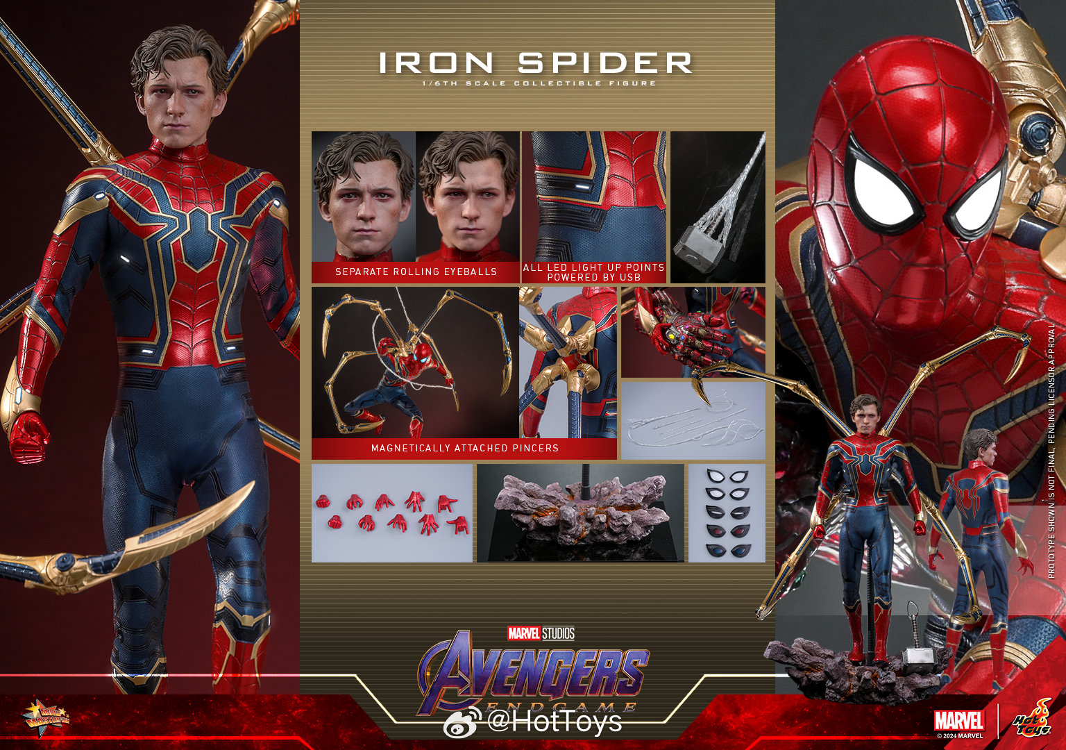 FIRST BATCH - HOT TOYS 1/6 MMS762AE IRON SPIDER ARTISAN