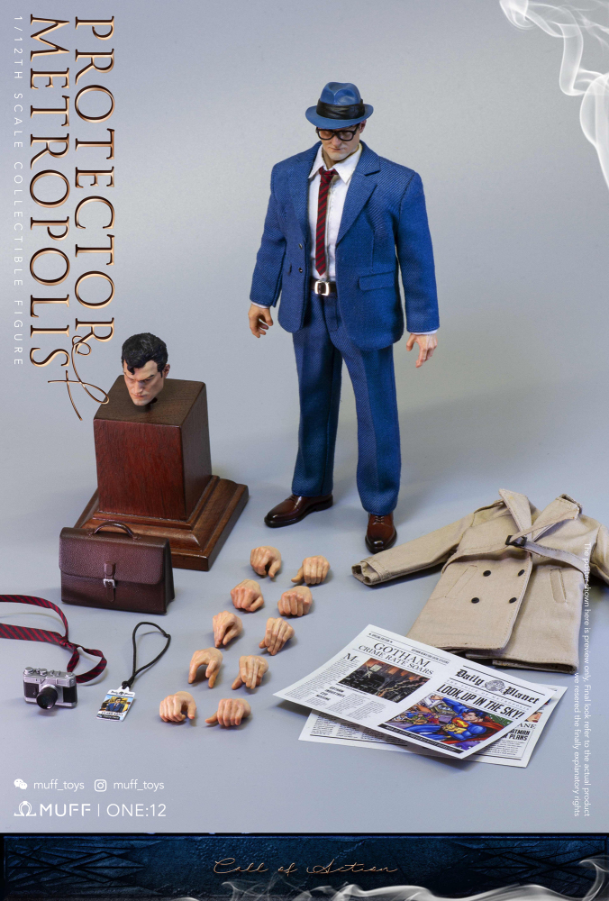 IN STOCK MUFF TOYS 1/12 Superman Metropolis Reporter Clark Kent Action Figure
