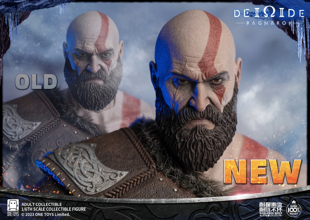 In Stock Onetoys OT019 1/6 Male God of War Kratos Double Head 12''Action Figure Doll