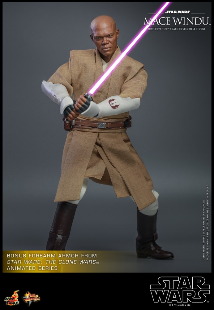 In Stock Hot Toys MMS681 Star Wars Episode II Attack of the Clones Mace Windu