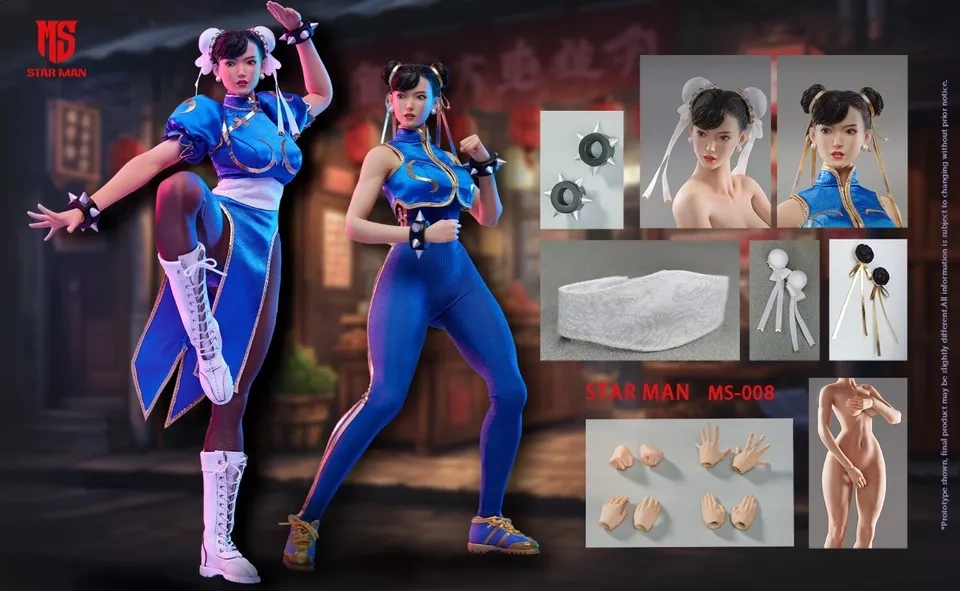 In Stock New STAR MAN MS-008 1/6 Female Fighter Chunli Collectible Action Figure