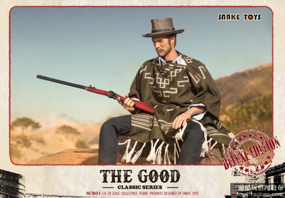New SNAKE TOYS SCB01 1/6 The Good Cowboy Blondie Clint 12" Figure in stock