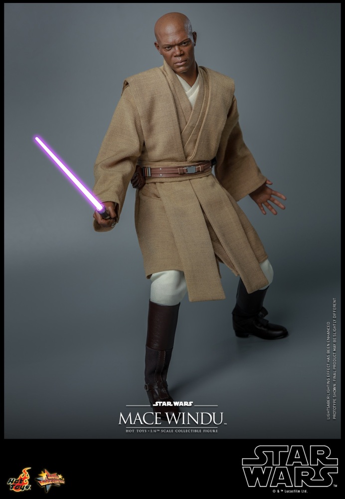 In Stock Hot Toys MMS681 Star Wars Episode II Attack of the Clones Mace Windu