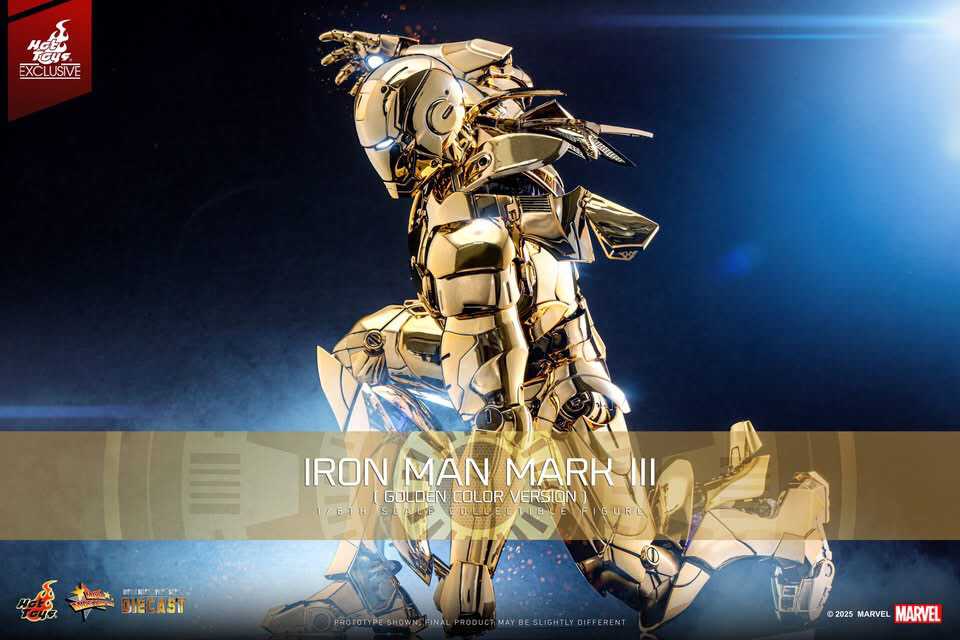 IN STOCK Hot Toys MMS764D69 introduces the Iron Man Mark3(plated bright gold)1/6 alloy reserve figure