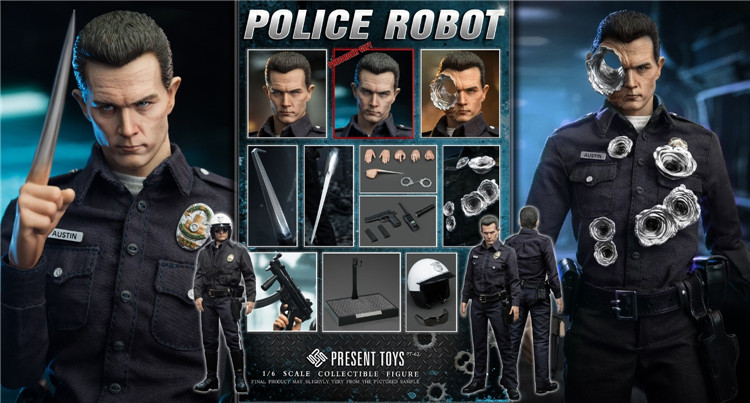 In Stock PRESENT TOYS PT-sp62 1/6 The Police Robot 12