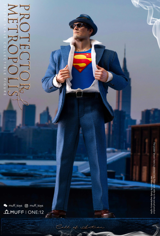 IN STOCK MUFF TOYS 1/12 Superman Metropolis Reporter Clark Kent Action Figure