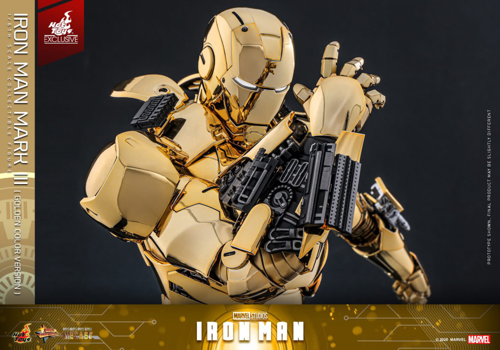 IN STOCK Hot Toys MMS764D69 introduces the Iron Man Mark3(plated bright gold)1/6 alloy reserve figure