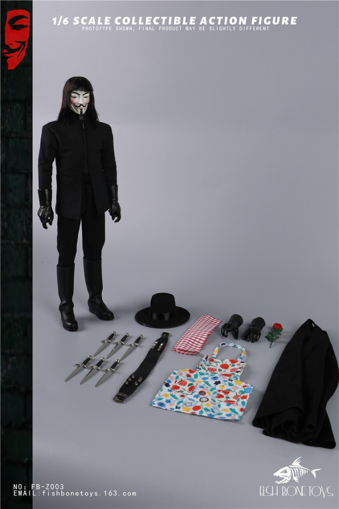In stock FISH BONETOYS FB-Z003 1/6 V for Vendetta 12" Male Figure Model Toy