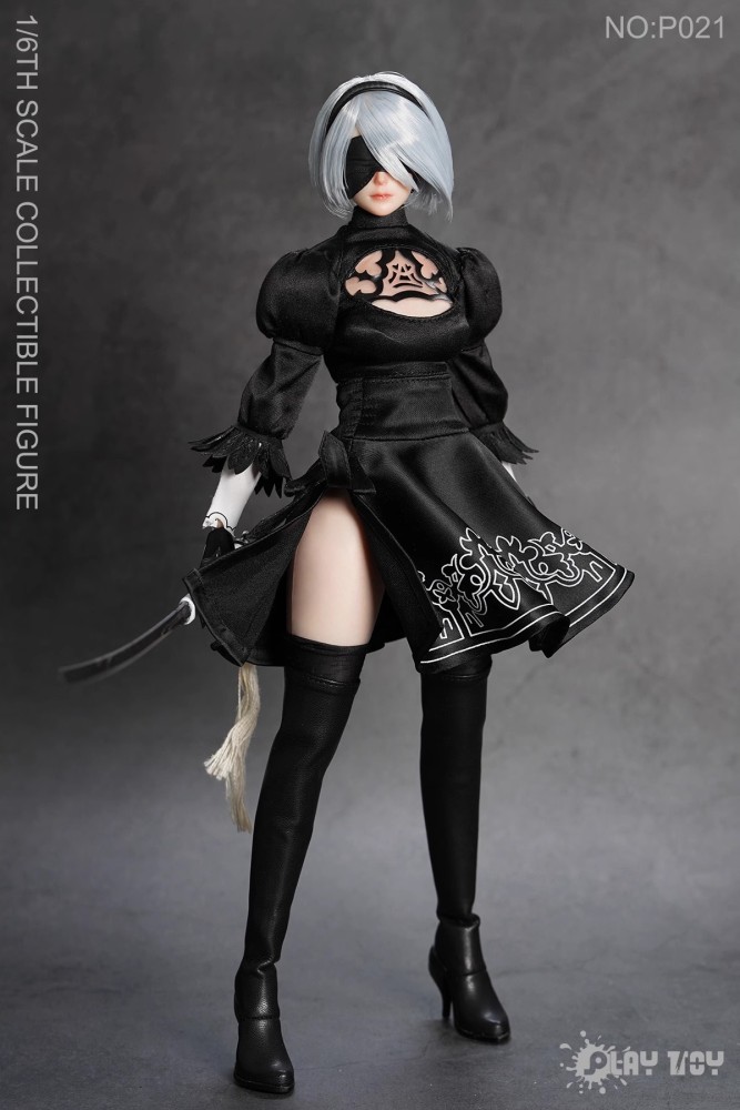 In Stock  PLAY TOY P021 1/6 Humanoid Robot 2B Collectible Action Figure Model