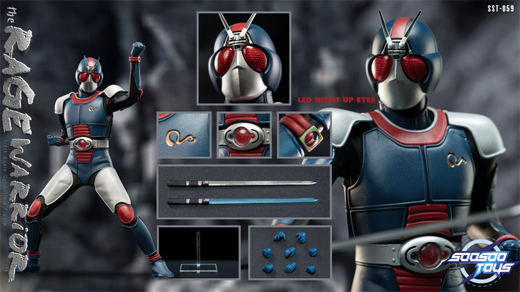 In Stock Soosootoys SST-059 1/6 Masked Rider Black RX Action Figure Model Toy