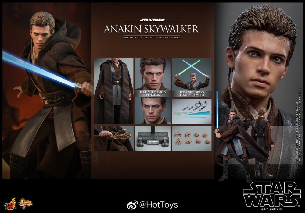 In Stock HotToys HT 1/6 MMS677 Star Wars Anakin Skywalker Collection Action Figure