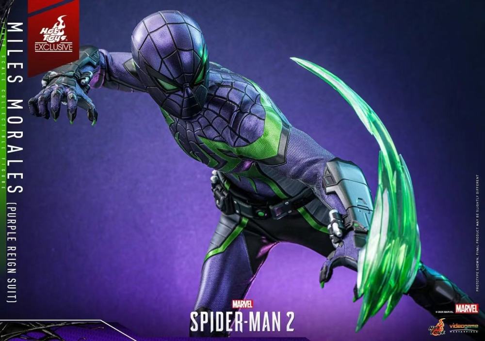 In Stock  🔥Hot Toys 1/6 Miles Morales (Purple Shadow Dynasty Suit) in Marvel's Spider-Man 2