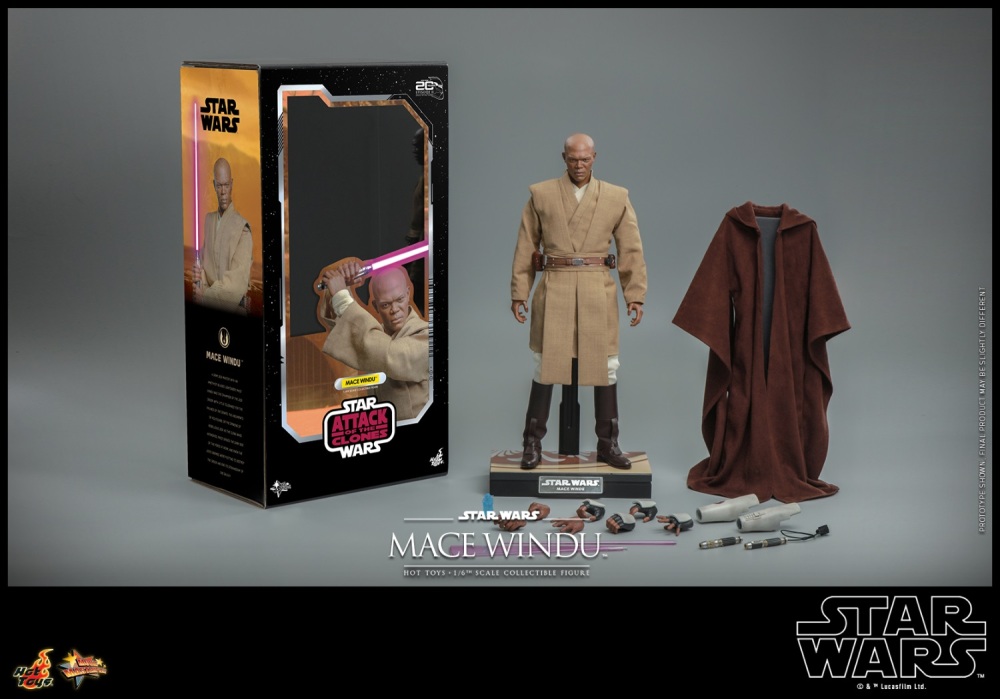 In Stock Hot Toys MMS681 Star Wars Episode II Attack of the Clones Mace Windu