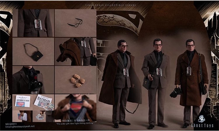 In Stock Ghost Toys GH-011 1/6 Metropolis Journalist Clark Action Figure Model