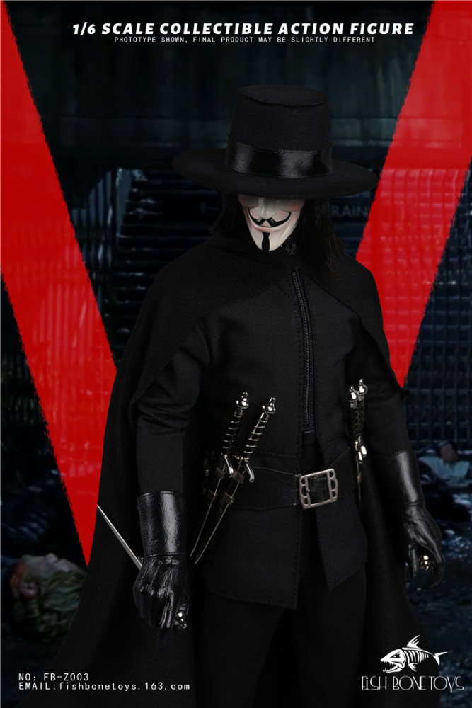 In stock FISH BONETOYS FB-Z003 1/6 V for Vendetta 12" Male Figure Model Toy