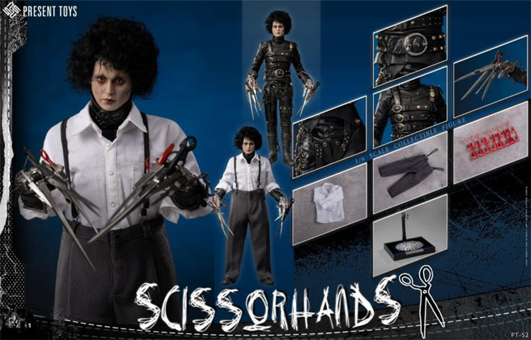 PRESENT TOYS 1/6 シザーハンズ 植毛ヘッド付き PT-sp52 PRESENT TOYS PT-sp52 1/6 Edward Scissorhands Action Figure