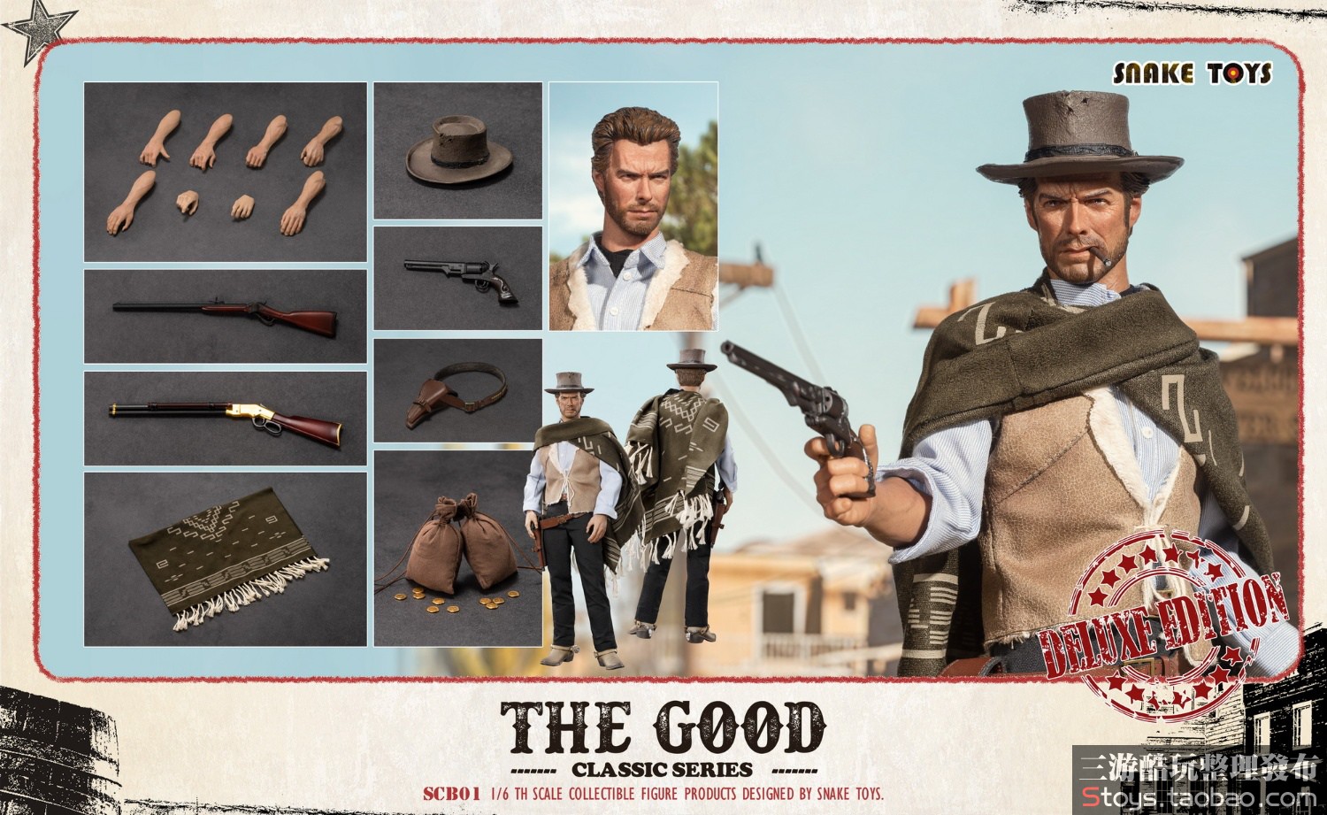 その他 SNAKE TOYS West cowboy THE GOOD 1/6 In Stock New SNAKE TOYS SCB01 1/6 The Good Cowboy Blondie