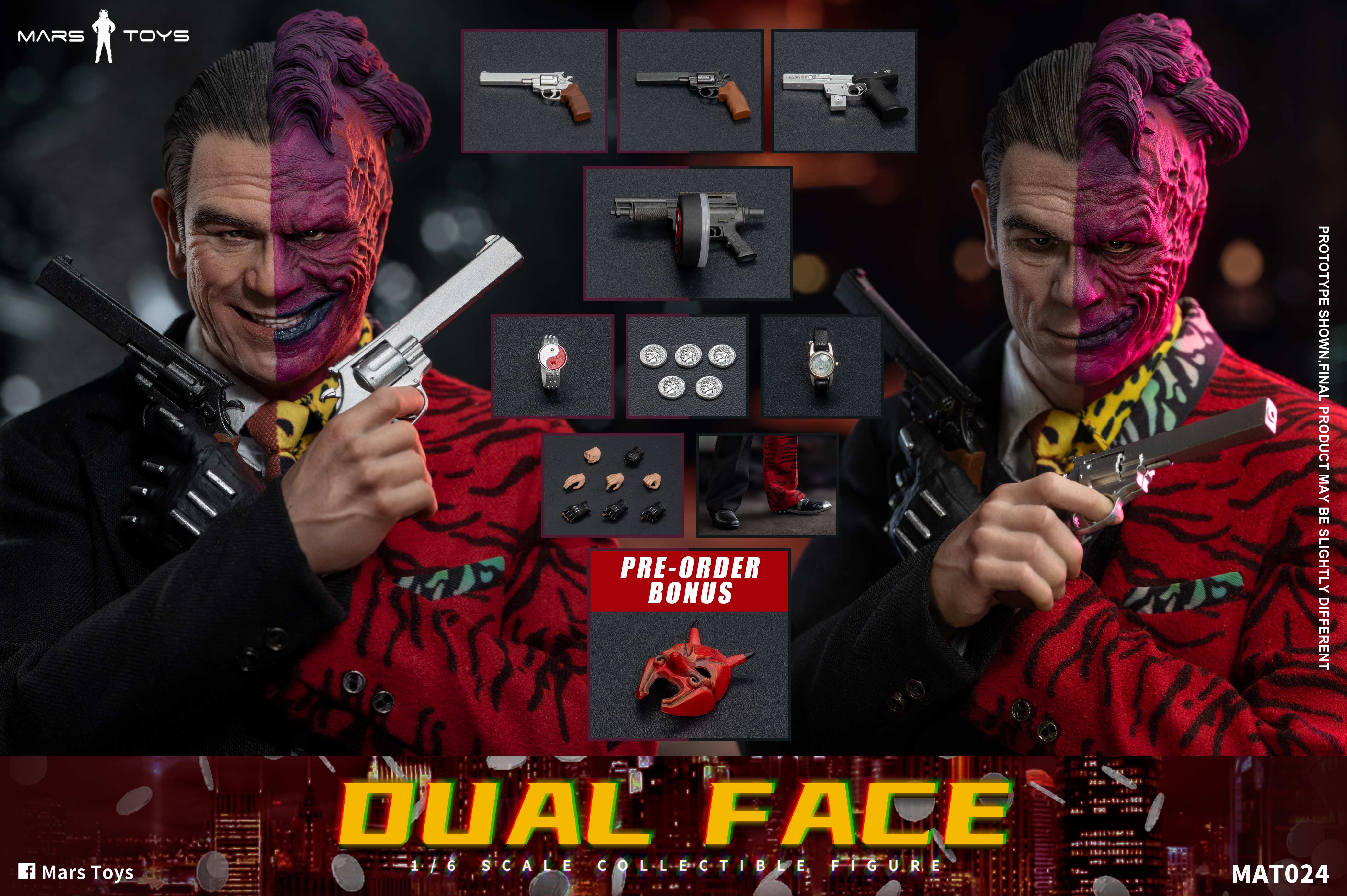Mars Toys 1/6 デュアル フェイス MAT024 Dual Face Pre-order] MARS TOYS 1/6 MAT024 DUAL FACE
