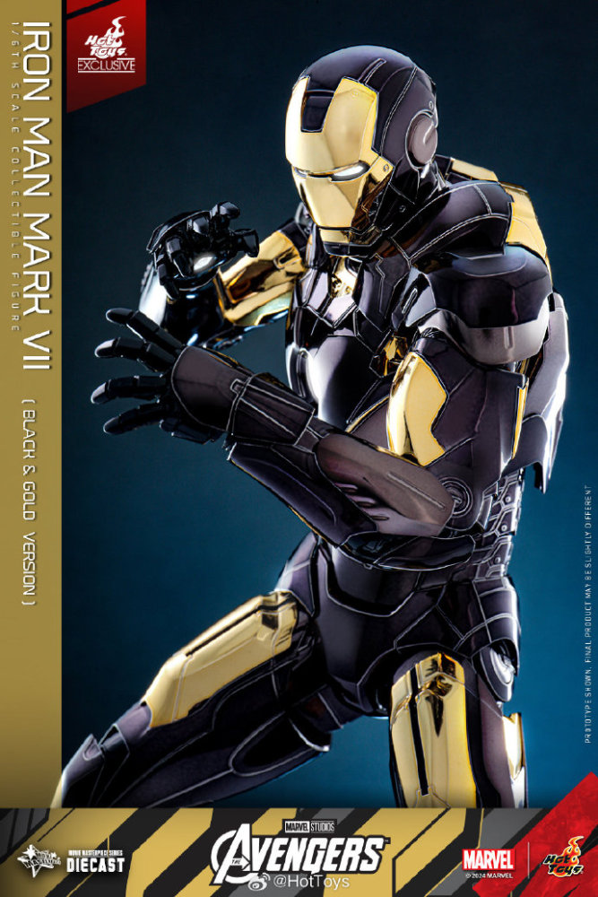 IN STOCK  HOT TOYS 1/6 MMS741D61 IRON MAN MK VII (MK 7) BLACK & GOLD