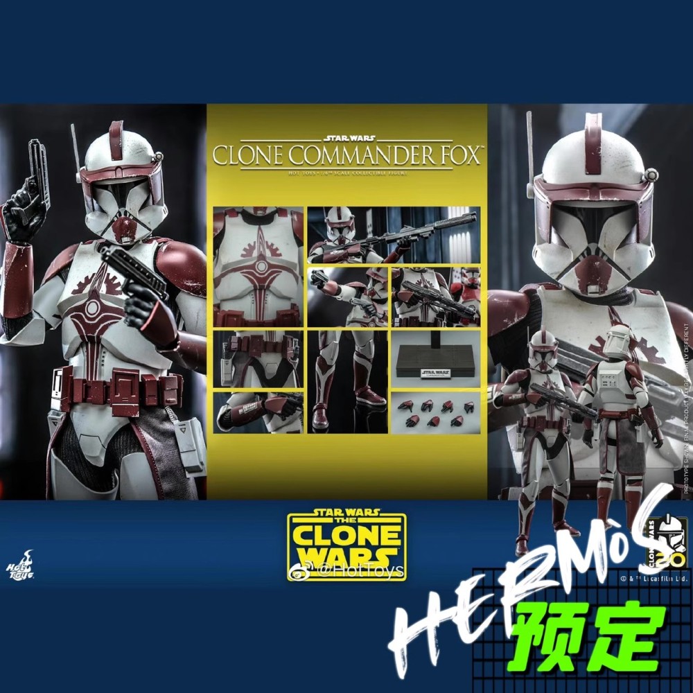 In Stock Hot Toys TMS103 STAR WARS: THE CLONE WARS 1/6 Clone Commander Fox Figure