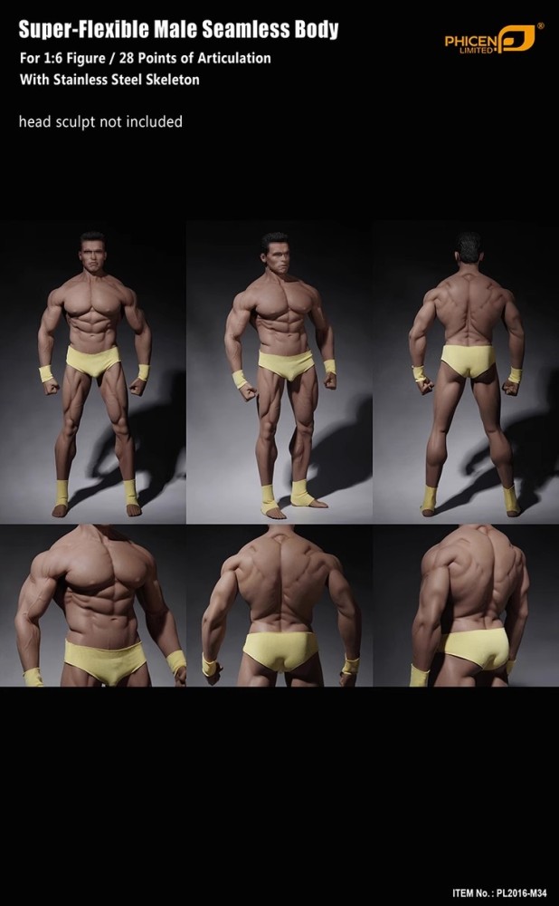 In Stock 1/6 PHICEN TBLeague Steel Skeleton MALE SEAMLESS Body  M34 Figure