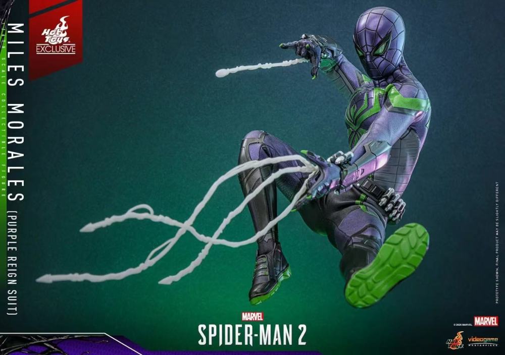 In Stock  🔥Hot Toys 1/6 Miles Morales (Purple Shadow Dynasty Suit) in Marvel's Spider-Man 2