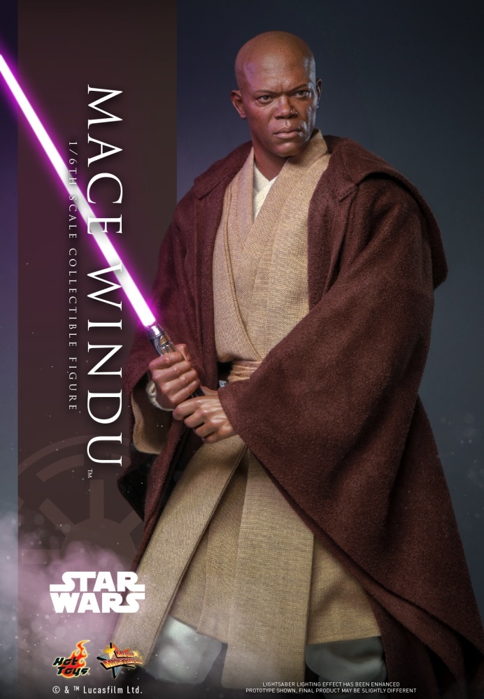 In Stock Hot Toys MMS681 Star Wars Episode II Attack of the Clones Mace Windu