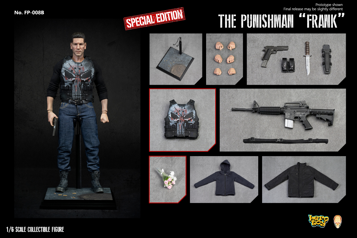 In Stock Facepoolfigure x Herotoy FP008B The Punishman Frank 1/6