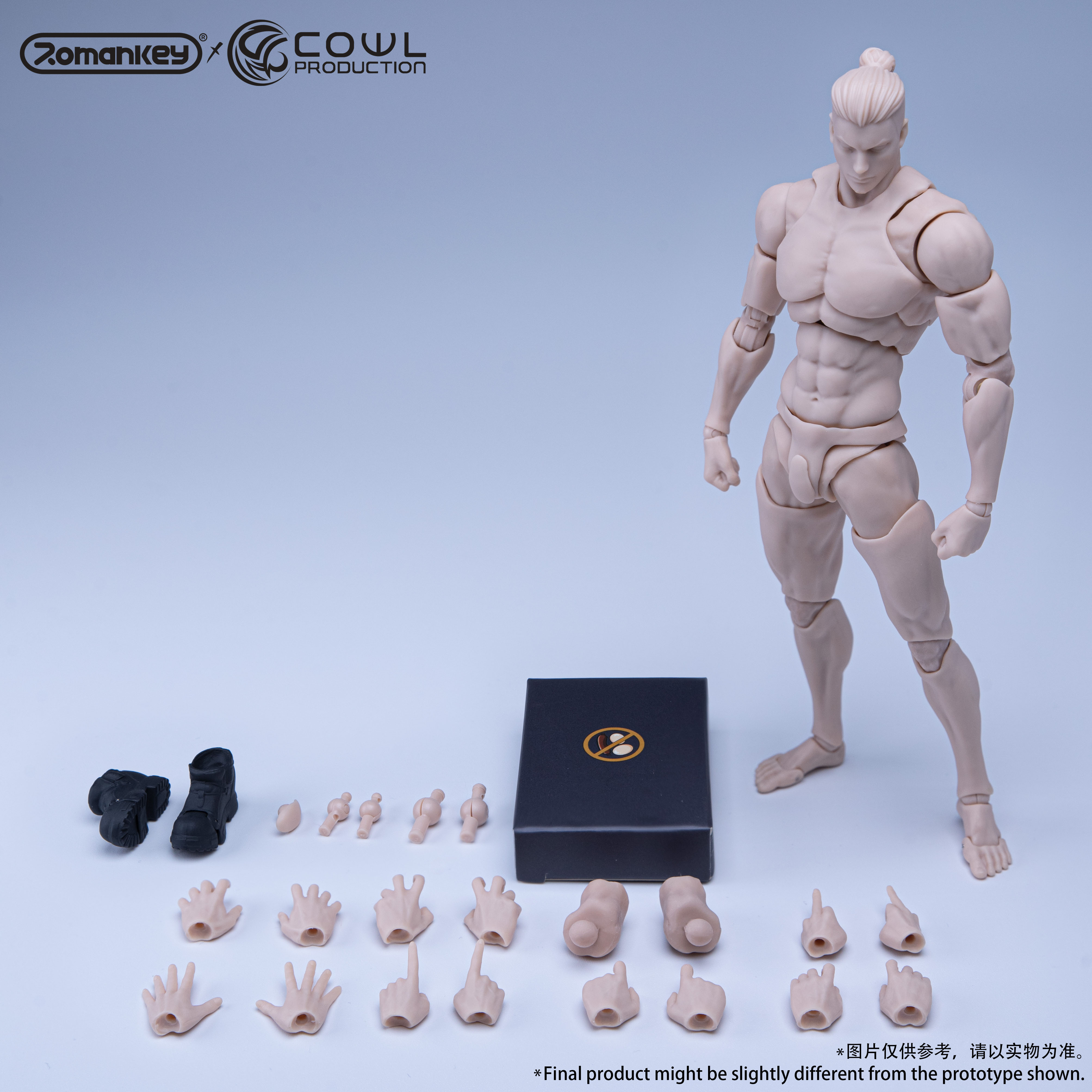 In Stock Romankey X Cowl 1/12 Super Flexible Man Body Carving