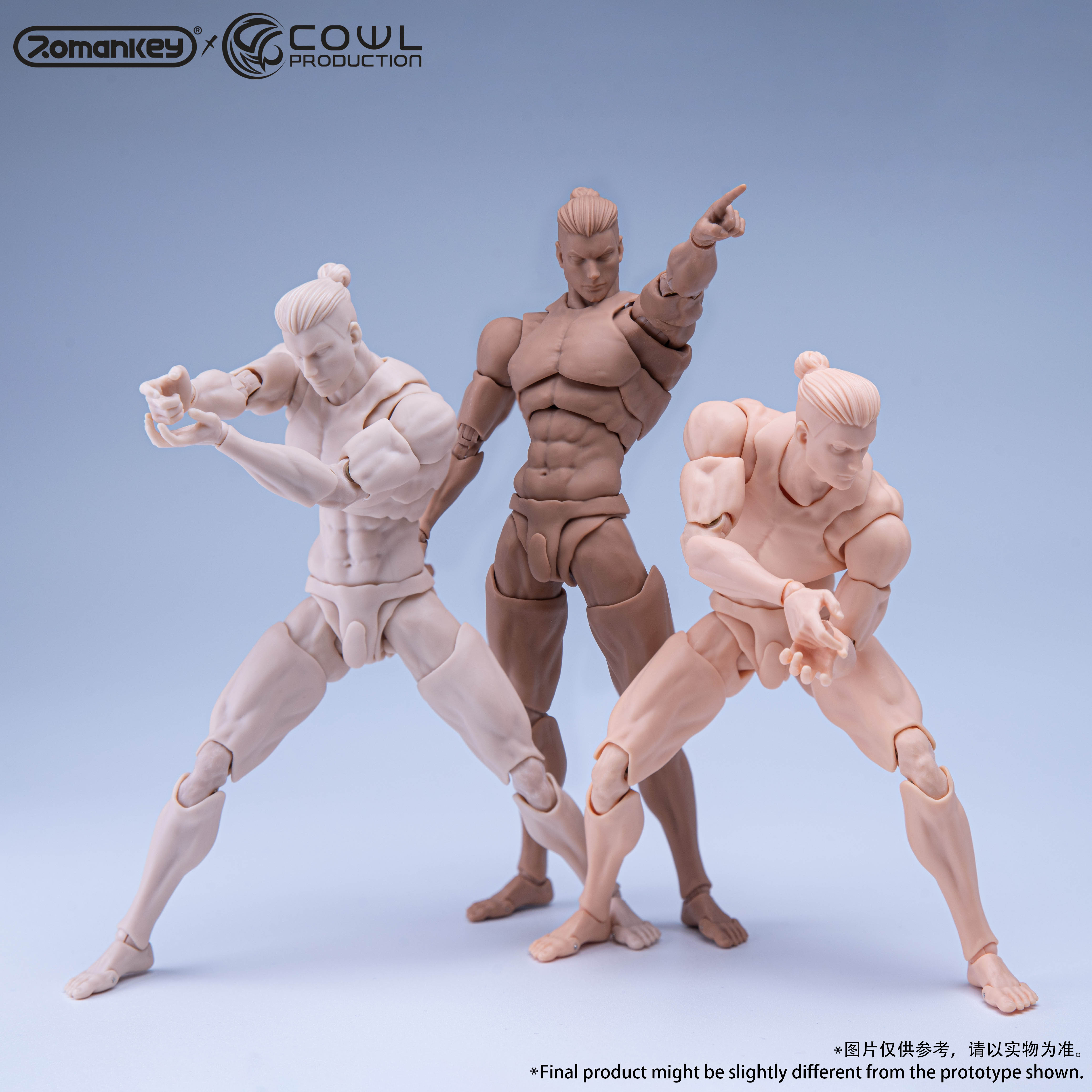 In Stock Romankey X Cowl 1/12 Super Flexible Man Body Carving