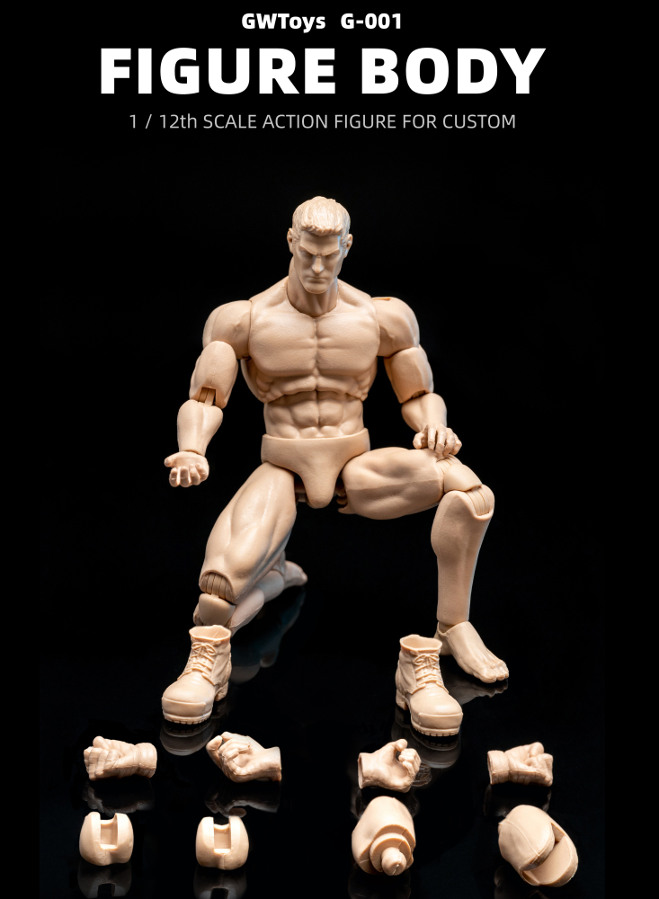 In Stock GWToys G001 1/12th Super Action Figure PVC Muscule Male Body Doll Toys