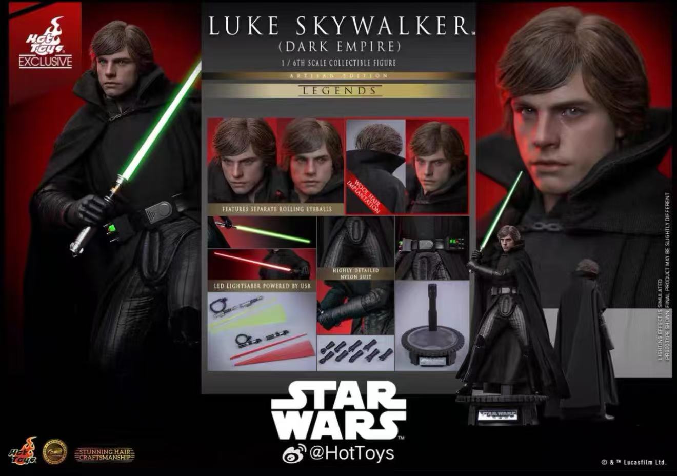 In Stock HotToys DX40AE 1/6 Luke Skywalker Hair Transplant