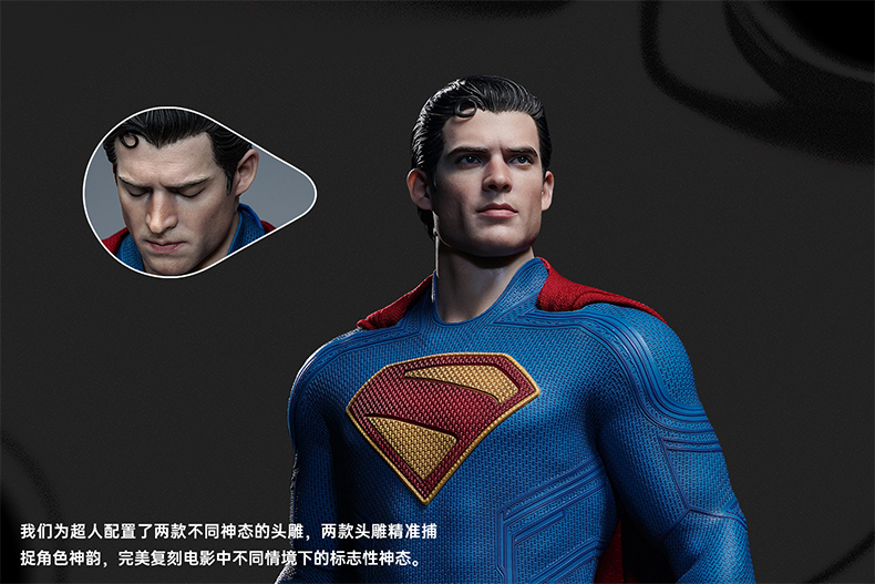 【Pre-order】 QS INART 1/6 Ag-A021 Superman 2025 Superman Double Head Sculpture Movable