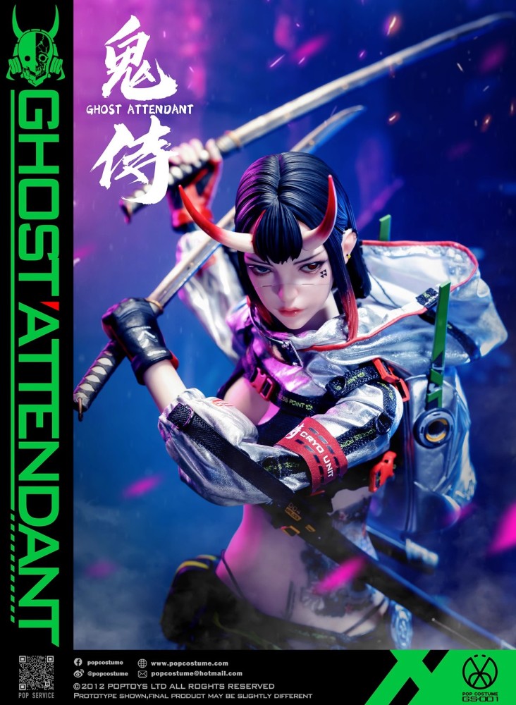 IN STOCK  POP COSTUME GS-001 GS001 1/6 Ghost Attendant Samurai Action Figure