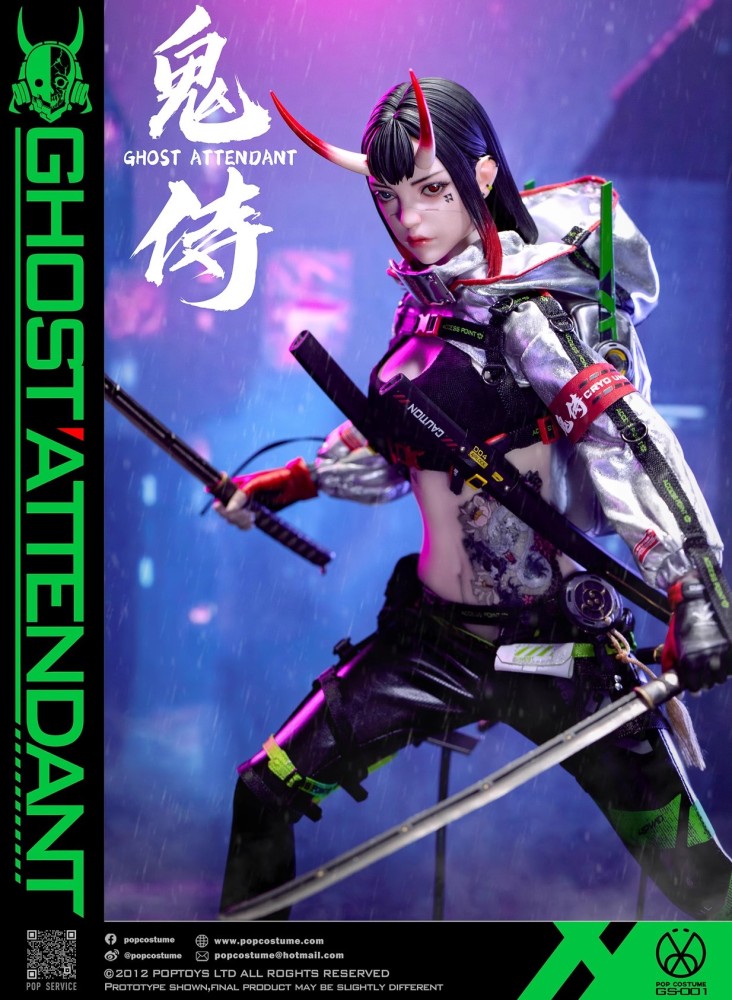 IN STOCK  POP COSTUME GS-001 GS001 1/6 Ghost Attendant Samurai Action Figure