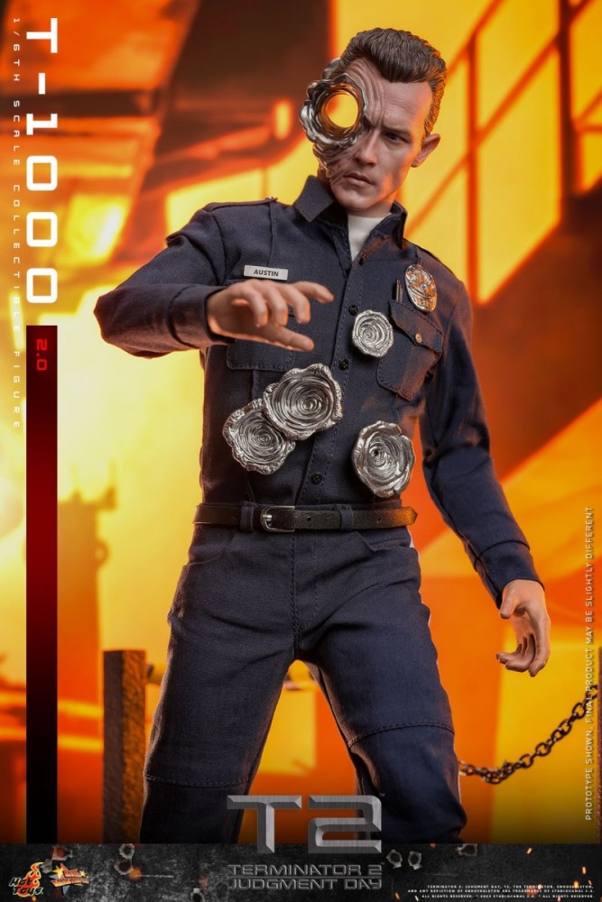 In Stock Hot Toys MMS774 Terminator 2 Judgment Day T1000 (2.0) Robert Patrick Figure