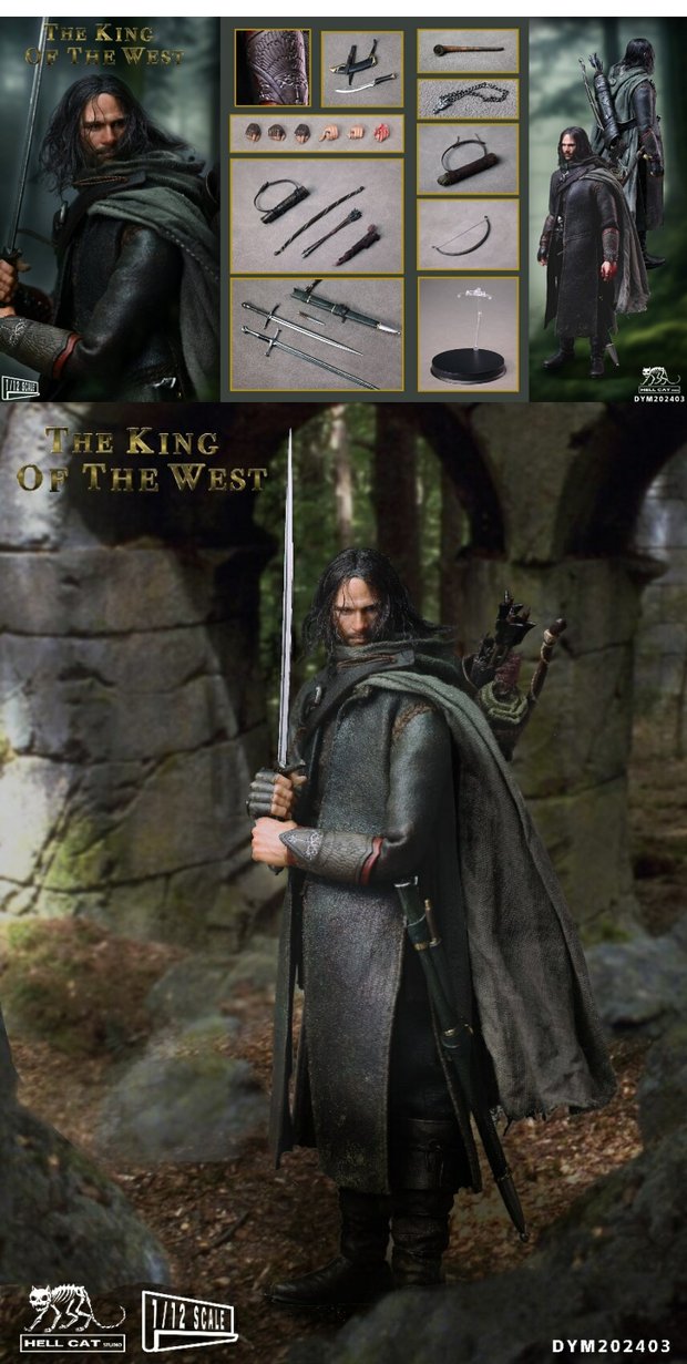 Hell Cat DYM202403 1/12 The Lord of the Rings Aragorn Figure